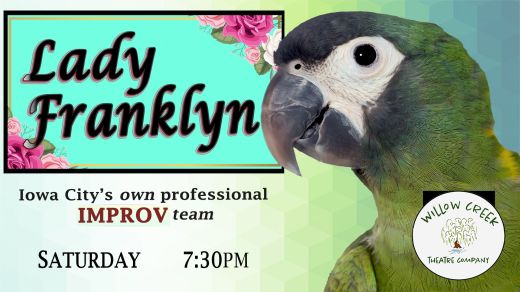 Lady Franklyn improv social media design by Josh C. Crawford featuring bold promotional typography and event branding.